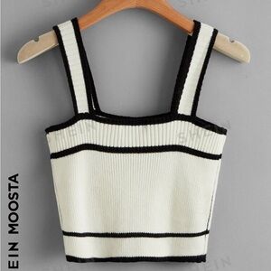 Black and White Striped Women's Top